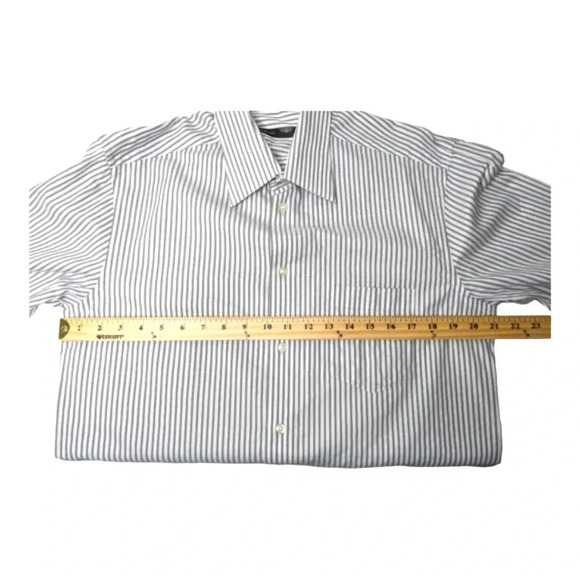 Hörst Mens Button Up White Grey Striped European Fabric Dress Shirt Size 15.5 - Picture 10 of 12